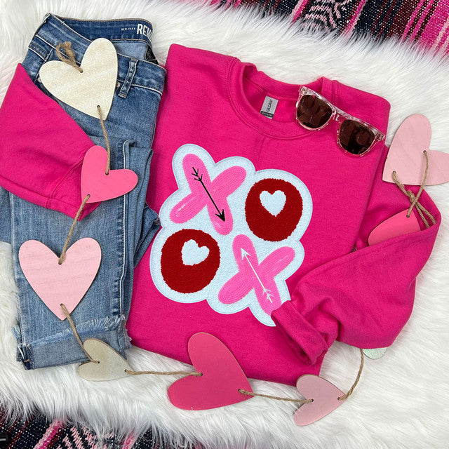 XOXO Chenille Sequin Patch Crewneck – Designs 2 The Tee By
